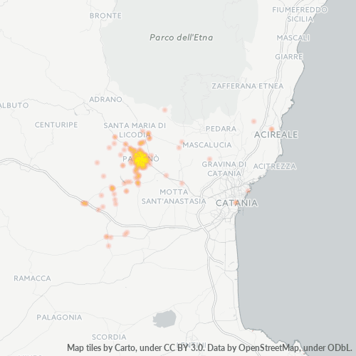 Mappa di calore per cap 95047