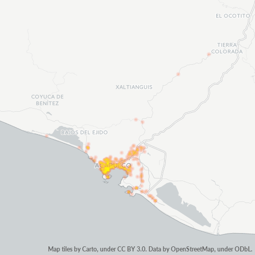 39300 Mapa de calor de densidad empresarial