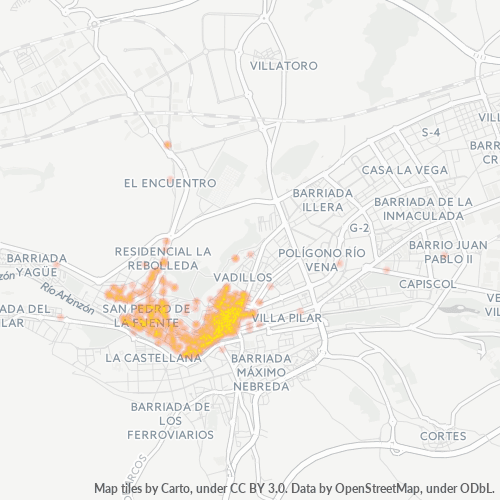 Mapa de calor para código postal 09003