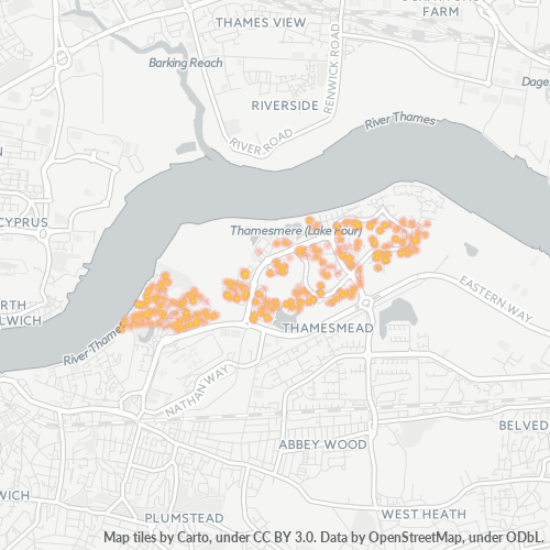 SE28 Business Density Heatmap