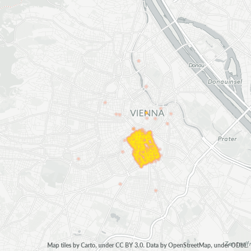 Heatmap für postleitzahl 1040