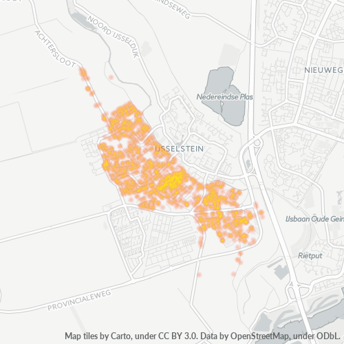 Heatmap voor postcode 3401