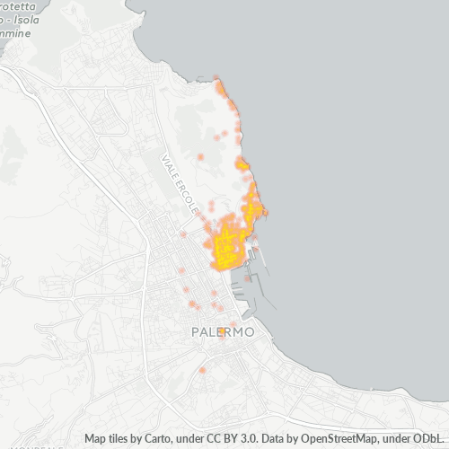 90142 Mappa di concentrazione per la densità di aziende