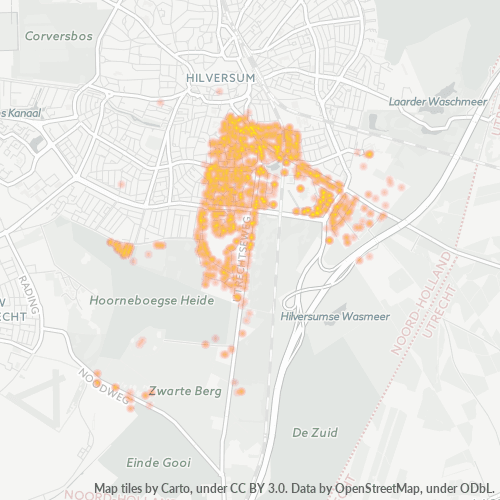 Heatmap voor postcode 1213