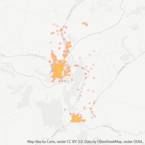 8870 Heatmap over forretningstæthed
