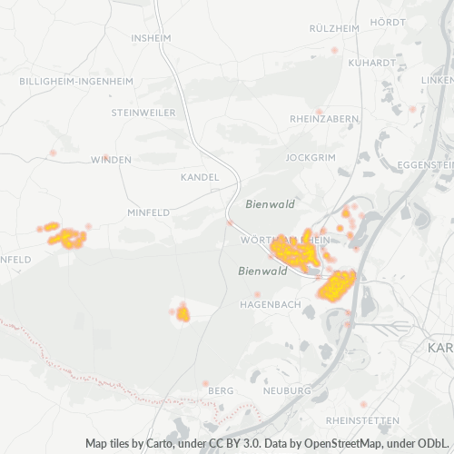 Heatmap für plz 76744