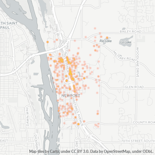 55055 Business Density Heatmap