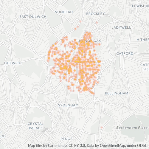 SE23 Business Density Heatmap