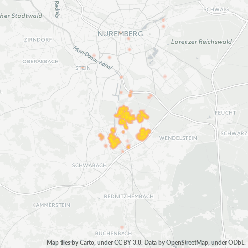 Heatmap für plz 90455
