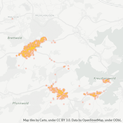 Heatmap für plz 76684