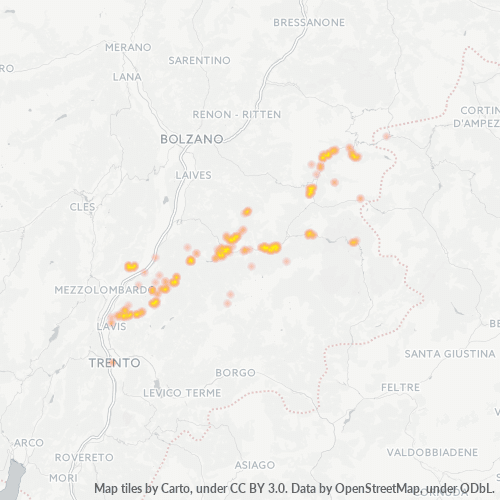 Mappa di calore per cap 38030