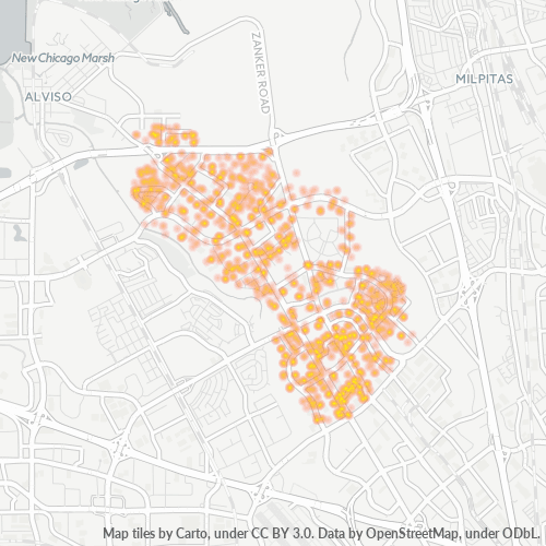 95134 Business Density Heatmap
