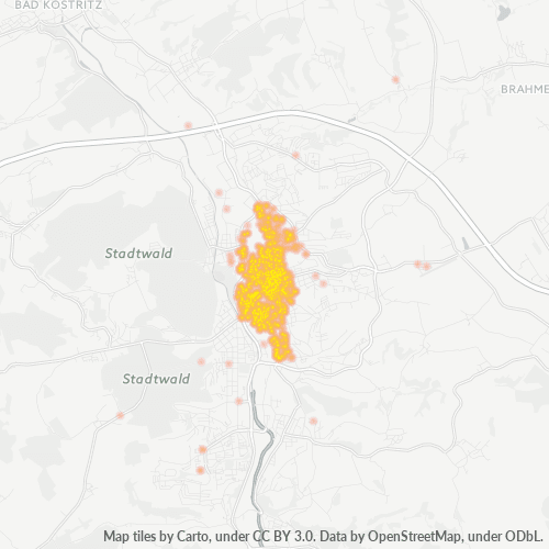 Heatmap für plz 07545