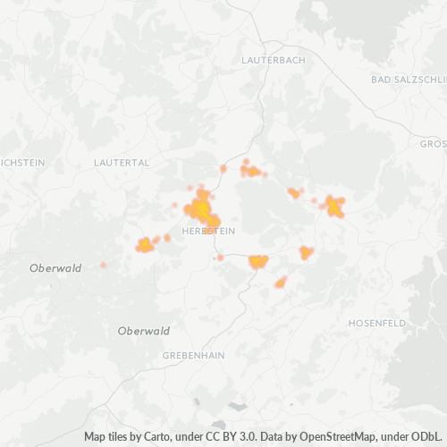 Heatmap für plz 36358