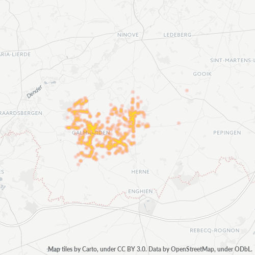 Heatmap voor postcode 1570