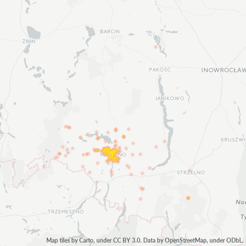 88-300 Mapa intensywności działalności gospodarczej