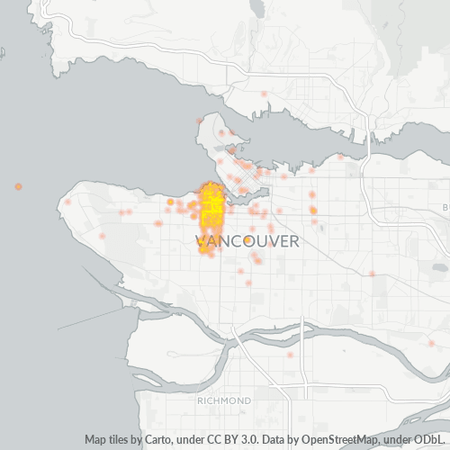 V6J Business Density Heatmap