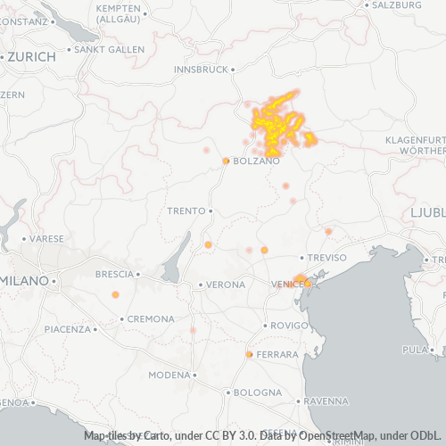 Mappa di calore per cap 39030