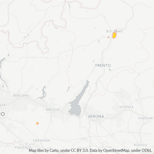 Mappa di calore per cap 39055