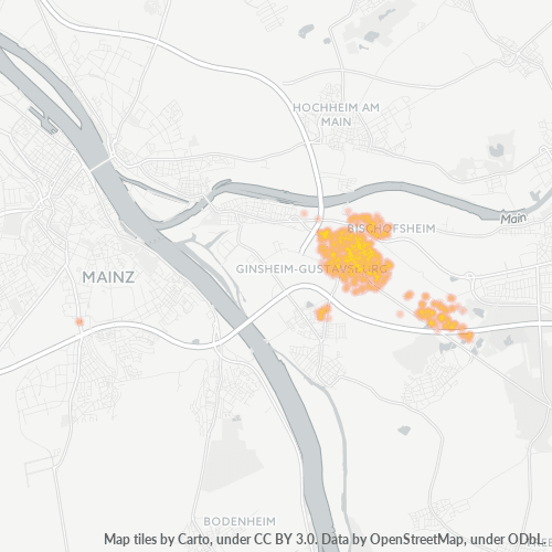 Heatmap für plz 65474