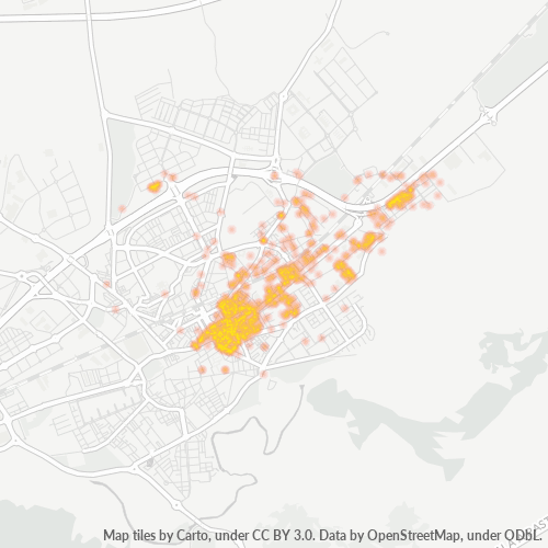 Mapa de calor para código postal 28805