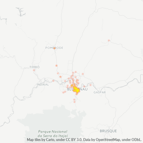 89010-000 Mapa de calor de densidad empresarial