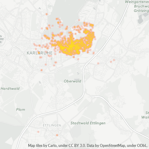 Heatmap für plz 76131