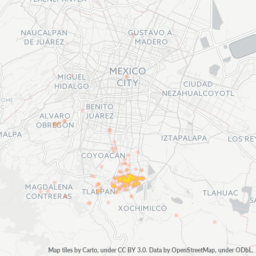 14300 Mapa de calor de densidad empresarial