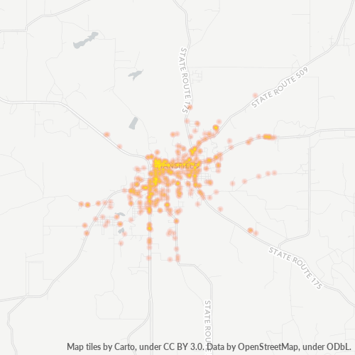 71052 Business Density Heatmap