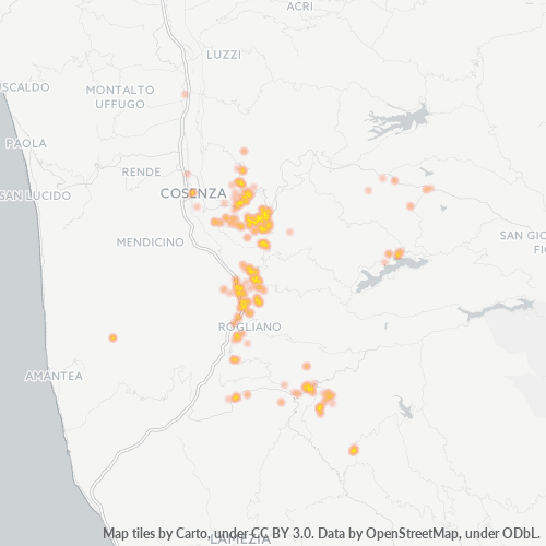 Mappa di calore per cap 87050