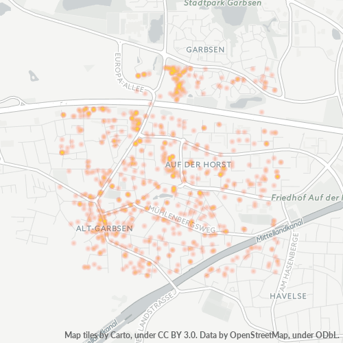 Heatmap für plz 30823