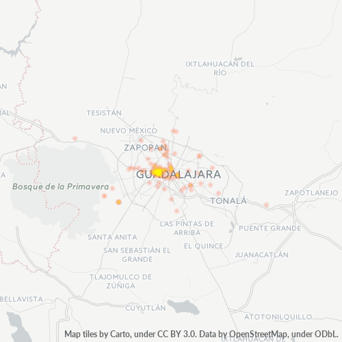 44140 Mapa de calor de densidad empresarial