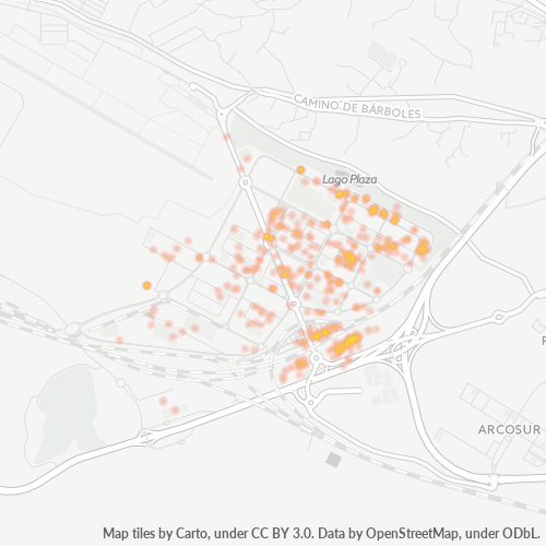 Mapa de calor para código postal 50197
