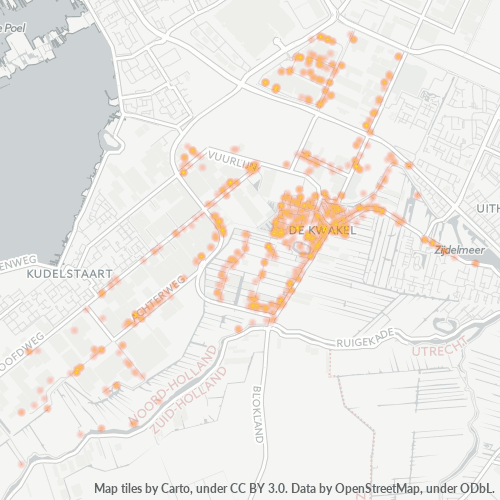 Heatmap voor postcode 1424
