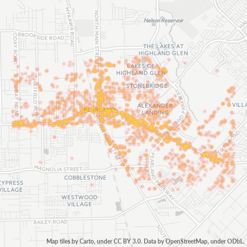 77581 Business Density Heatmap