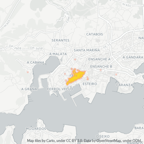 Mapa de calor para código postal 15402