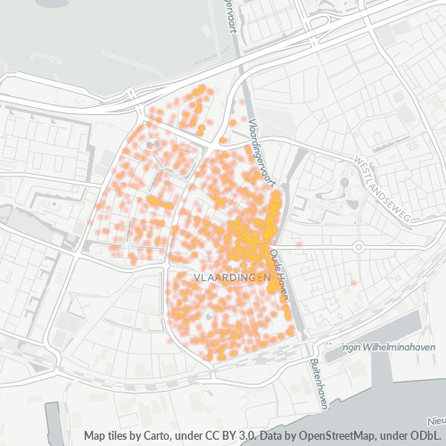 Heatmap voor postcode 3131