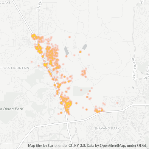 78257 Business Density Heatmap