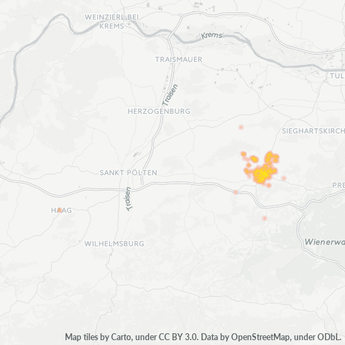 Heatmap für postleitzahl 3040