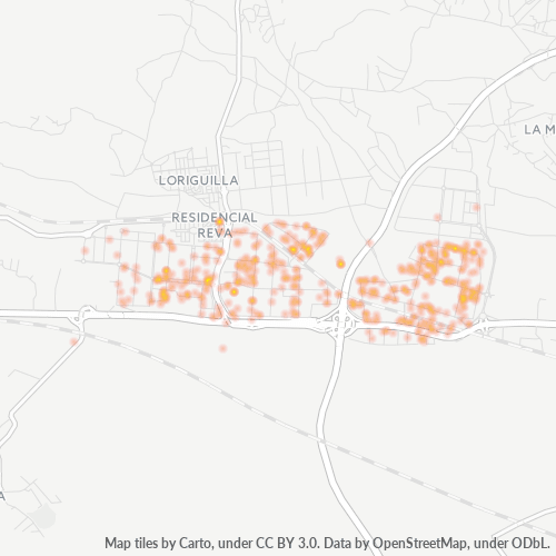 Mapa de calor para código postal 46394
