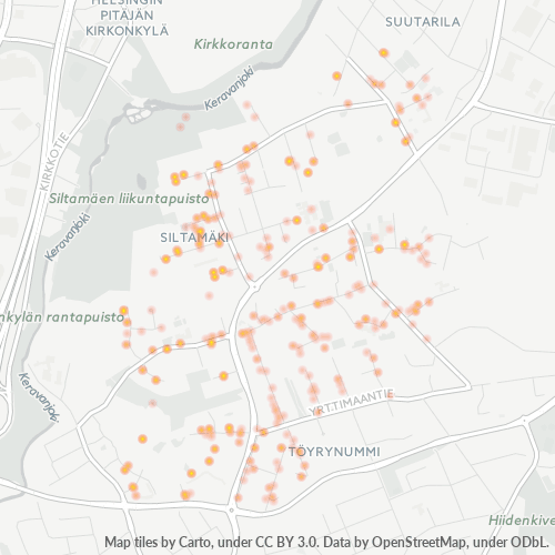 00740 Yritystiheys lämpökarttana