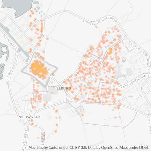 Heatmap voor postcode 8081