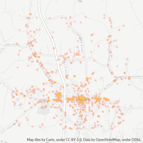 28034 Business Density Heatmap