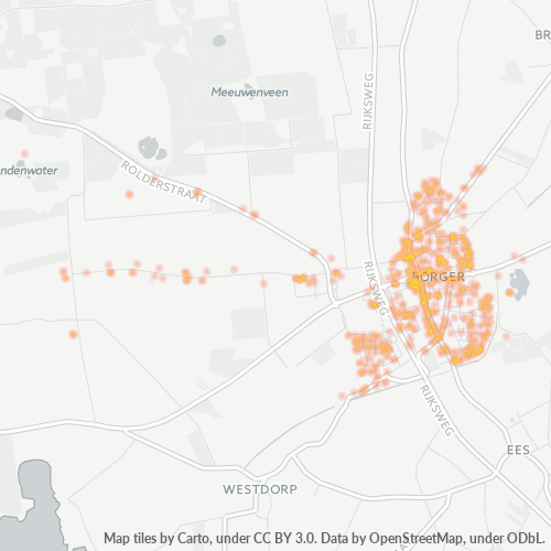 Heatmap voor postcode 9531