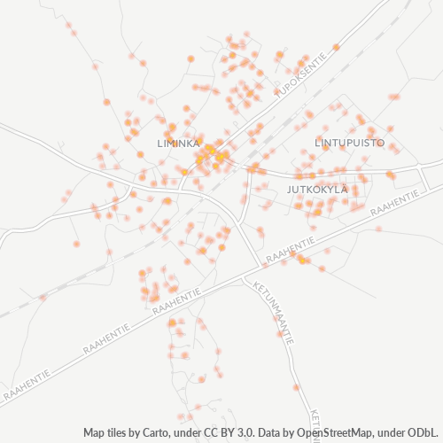 91900 Yritystiheys lämpökarttana