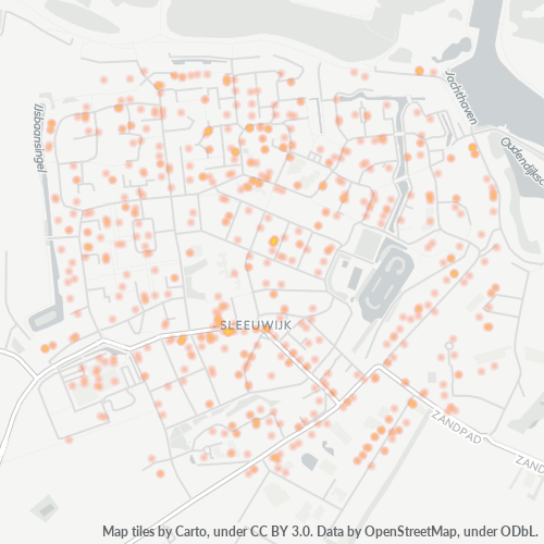 Heatmap voor postcode 4254