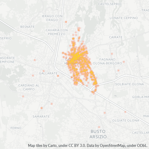 Mappa di calore per cap 21012