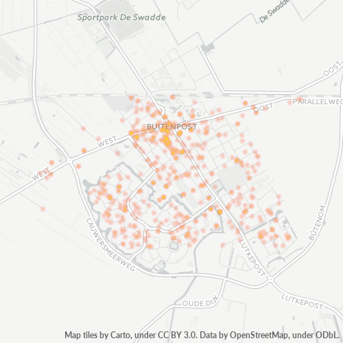Heatmap voor postcode 9285