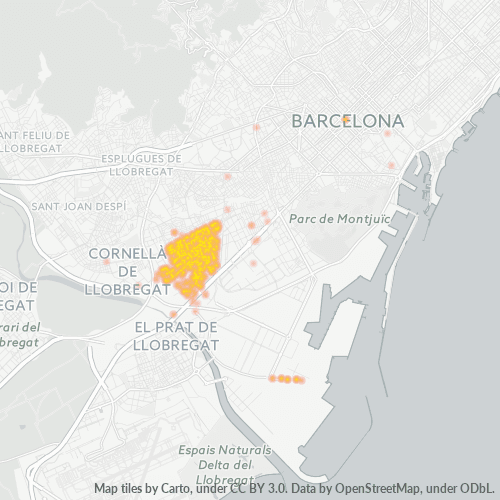 08907 Mapa de calor de densidad empresarial