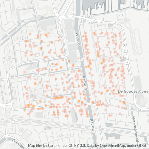 Heatmap voor postcode 2805